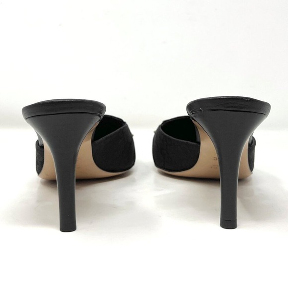 Vintage Gucci GG Monogram Horsebit Chain Mule Heels Y2K Black 37.5 C - Picture 4 of 10